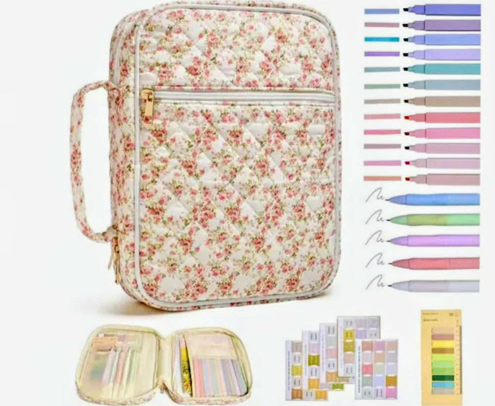 Coral Quilted Bible Cover