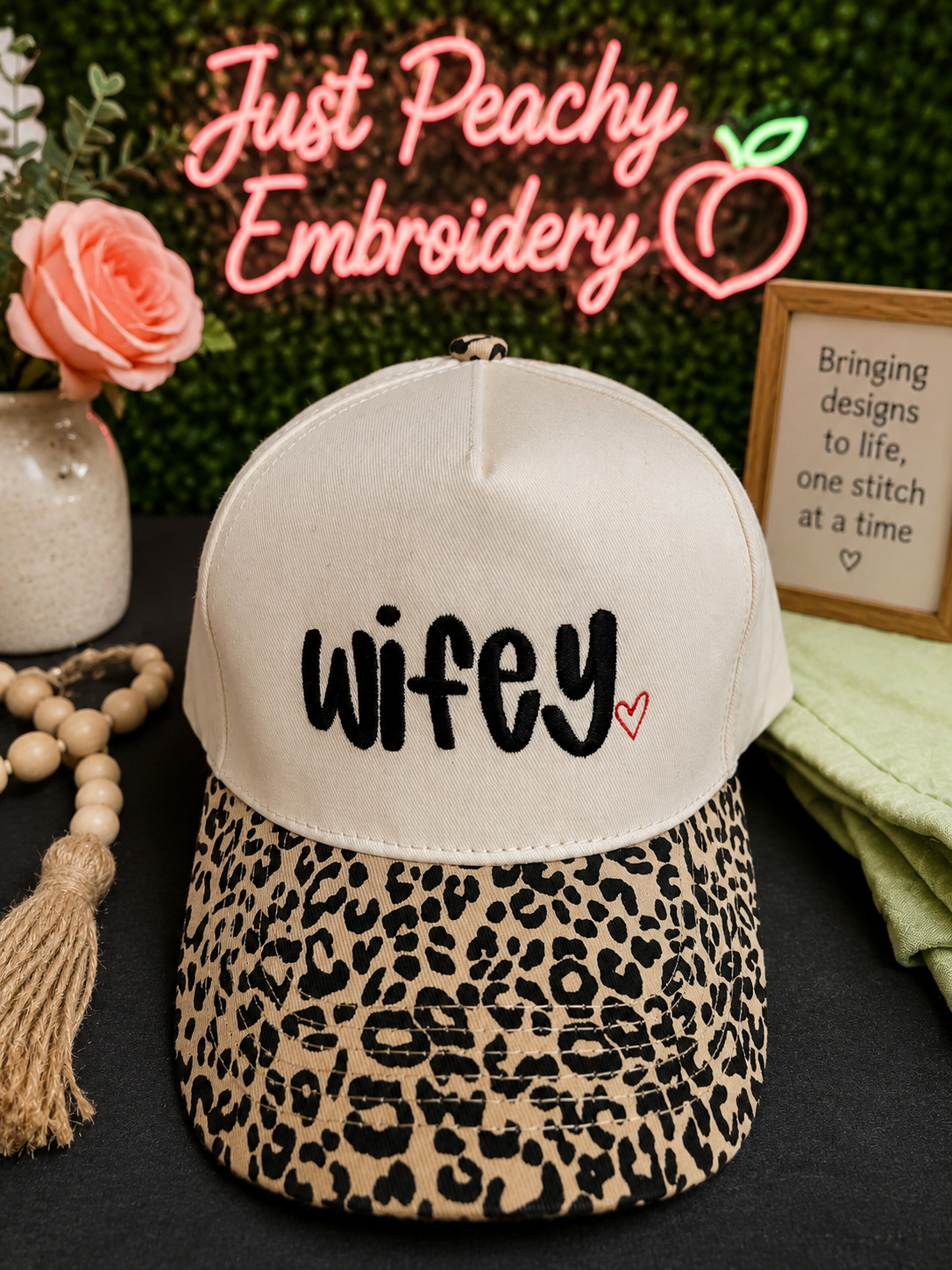 Wifey Cheetah Canvas Structured hat