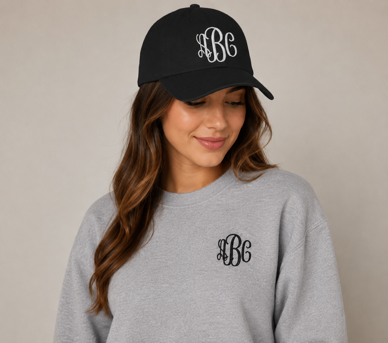 Custom Monogram Sweatshirt & Hat