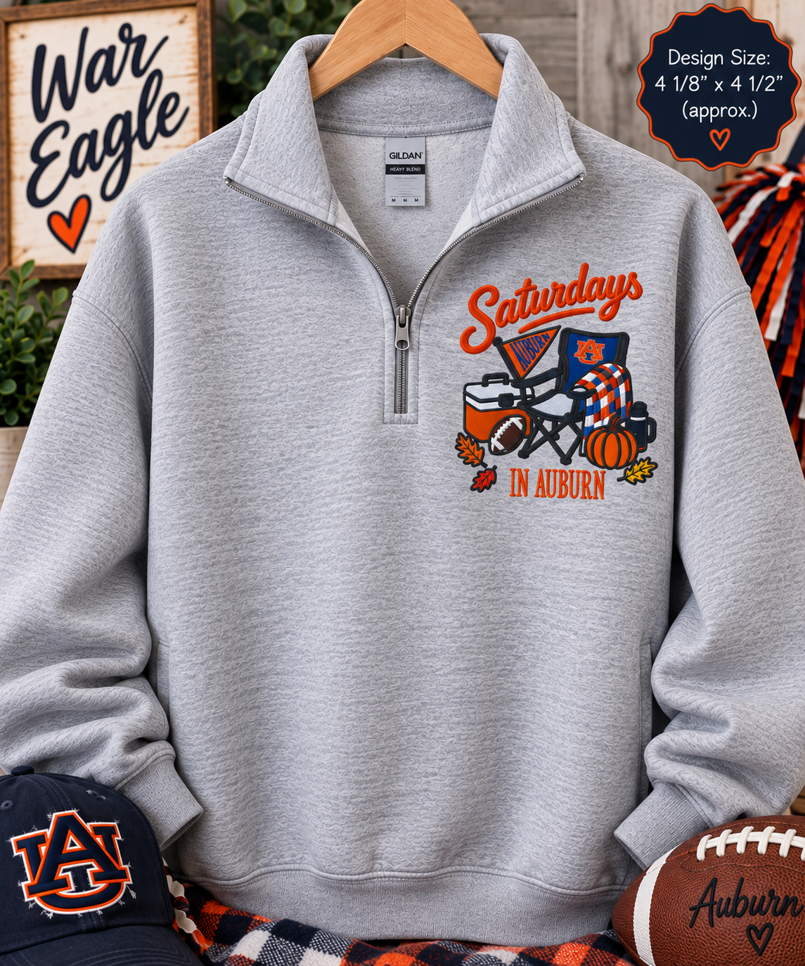 On Saturdays in Auburn 1/4 Zips