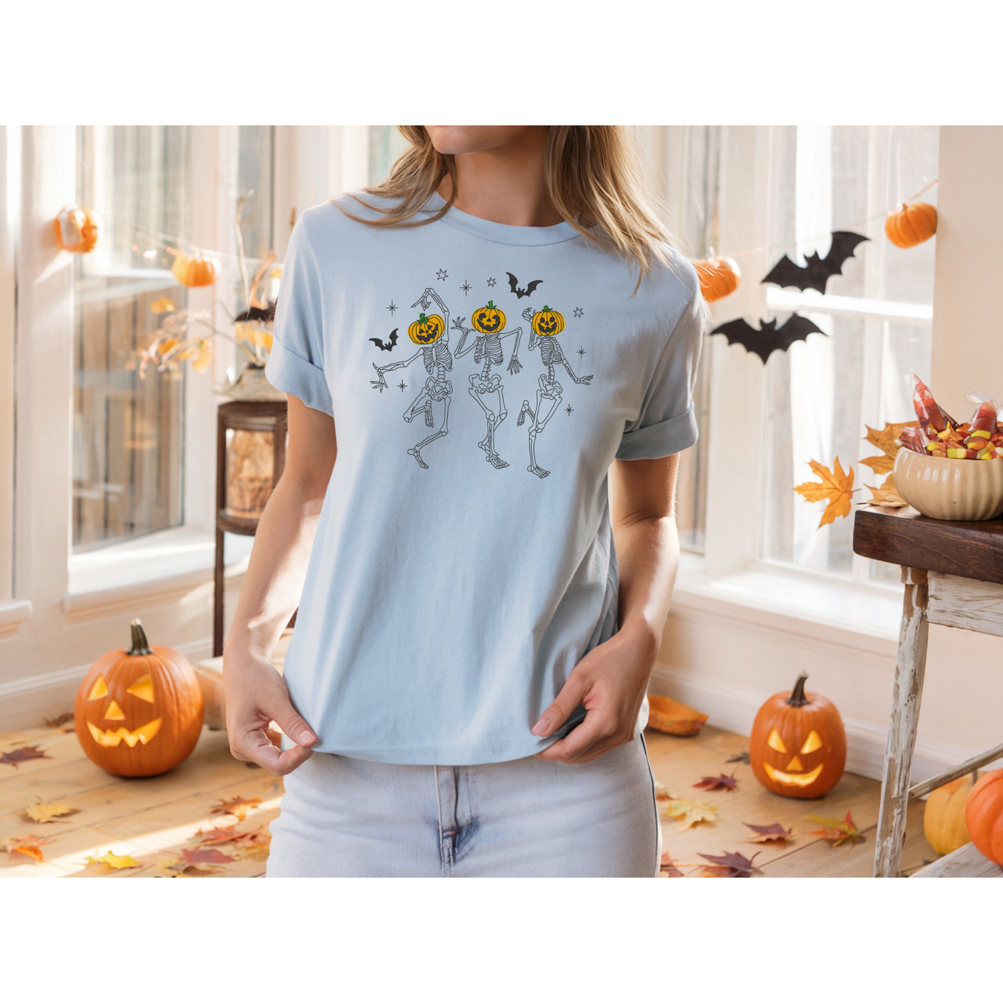 Dancing Pumpkin Skeletons