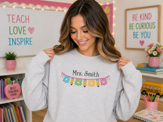 Pencil & Papel Picado Banner Sweatshirt