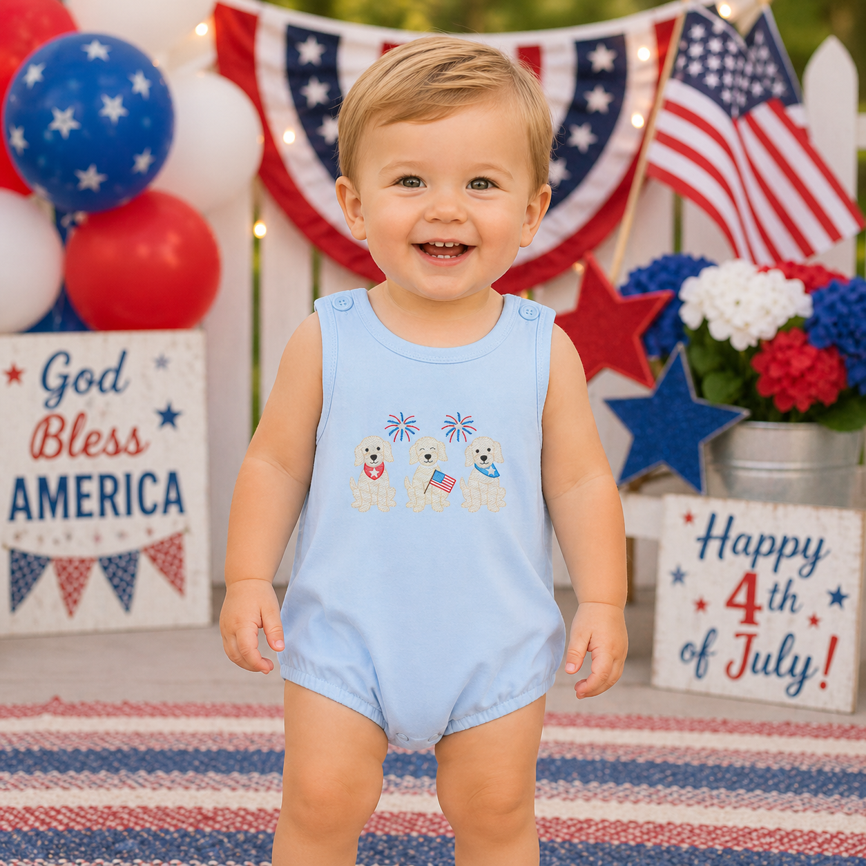 Patriotic Pups Bubble Romper
