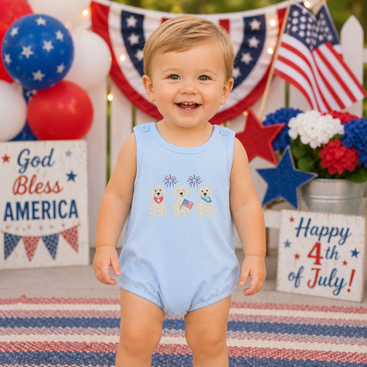 Patriotic Pups Bubble Romper
