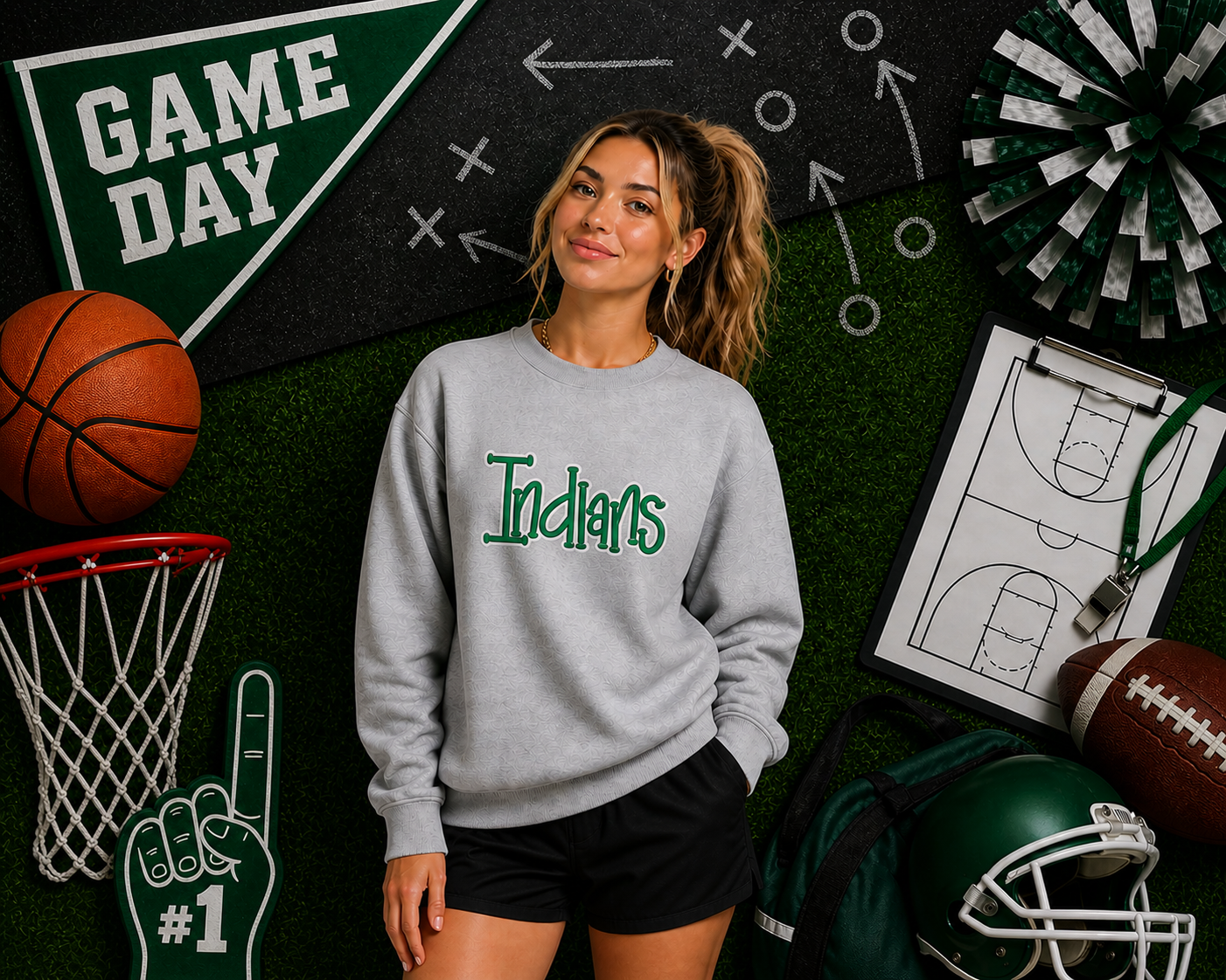 Indians 3D Puff Sweatshirt