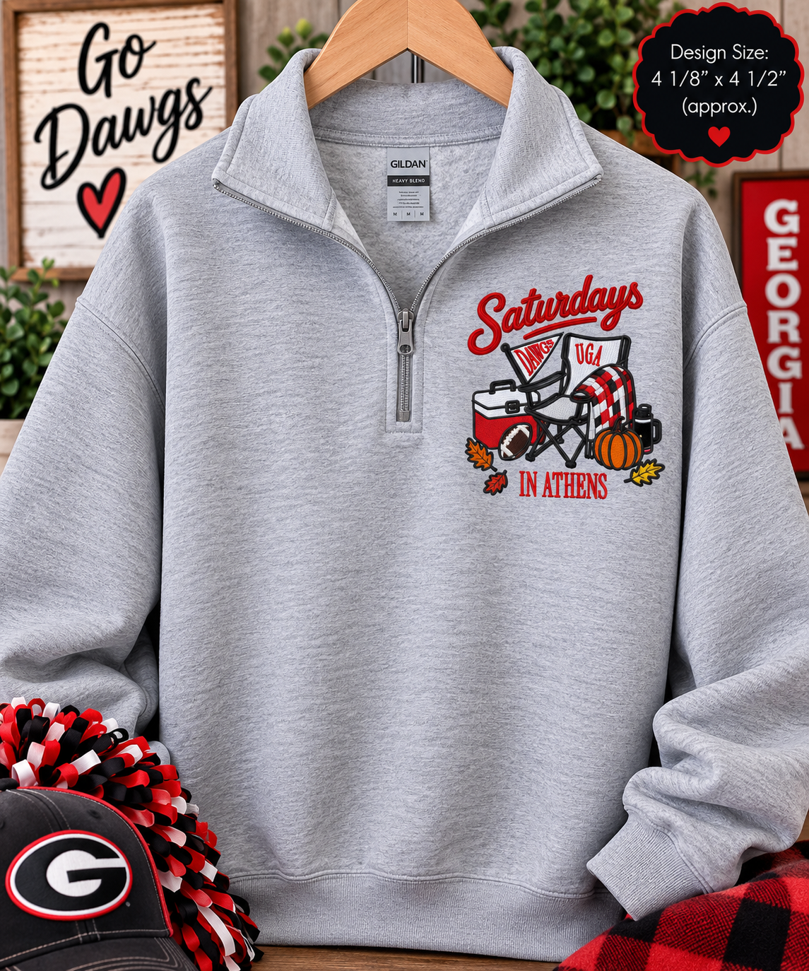 On Saturdays In Athens GA 1/4 Zips