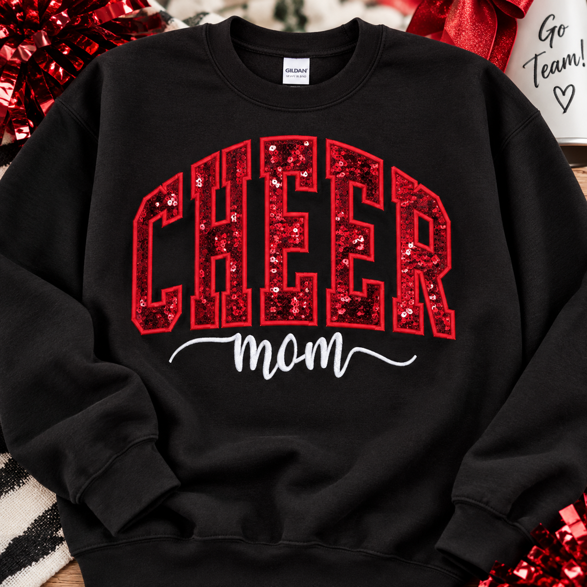 Black & Red Cheer Mom Sweatshirt
