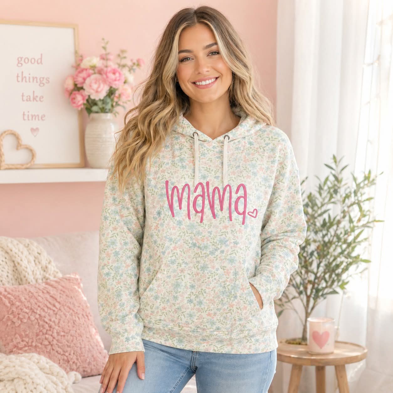Mama Floral Hoodie
